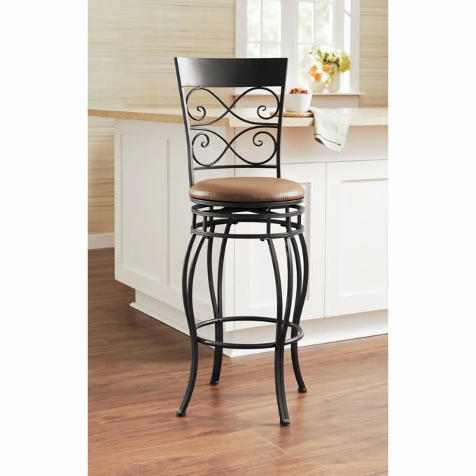 Elvira Scroll Swivel Bar Stool, , large