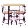 3-Piece Colorful Bistro Dining Set with Swivel Chairs, , large