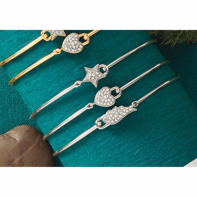 Diamond Shapes 3-Piece Bangle Set, , large