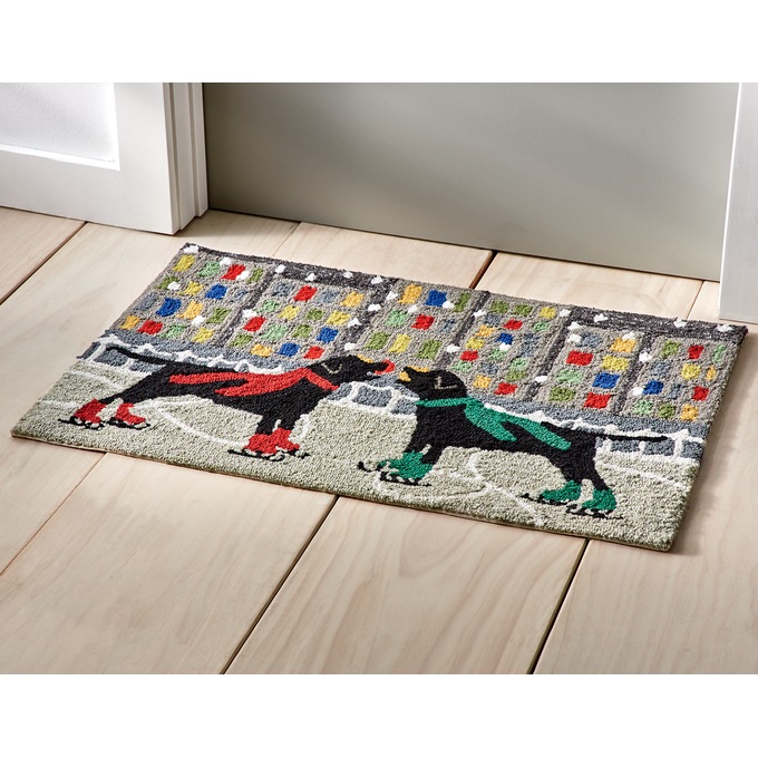 Holiday Ice Dogs Indoor/Outdoor Mat - 20" X 30", , large