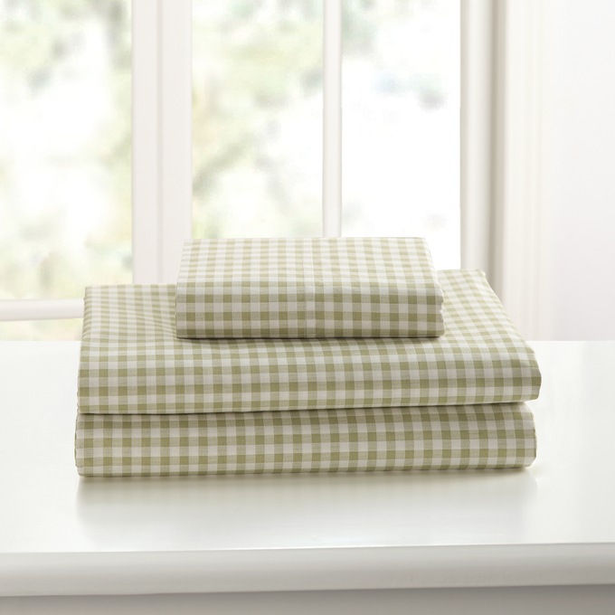 250-Thread Count Cotton Gingham Sheet Set, , large