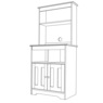Katie Microwave Stand with Hutch, , large