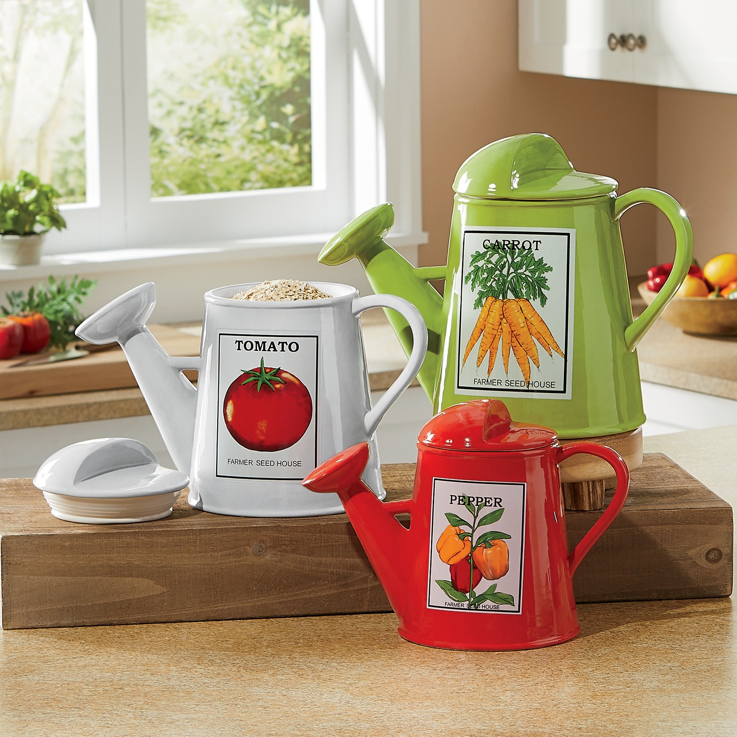 3Piece Watering Can Canister Set Ginny's