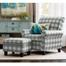 Buffalo Check Armchair and Ottoman, , large