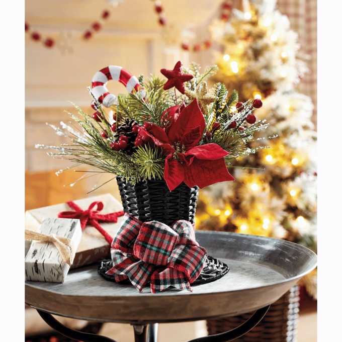 Snowman Hat Floral Arrangement, , large