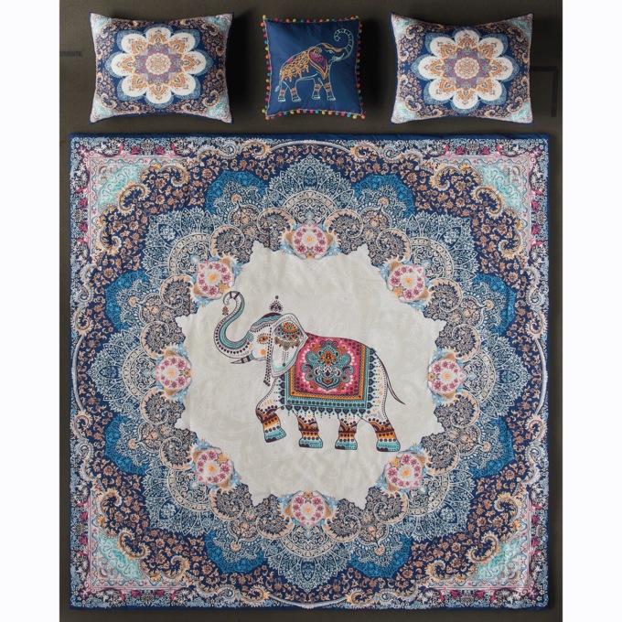 Boho Elephant Comforter Set, , large