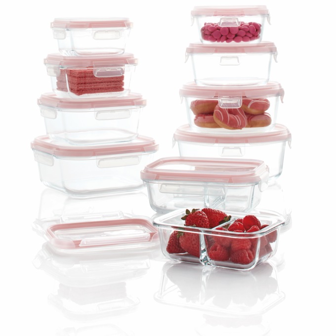 20-Piece Glass Food Storage Container Set, , large