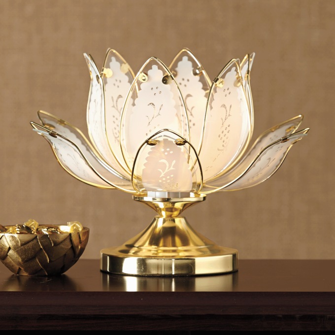 Lotus Touch Lamp, Gold, large
