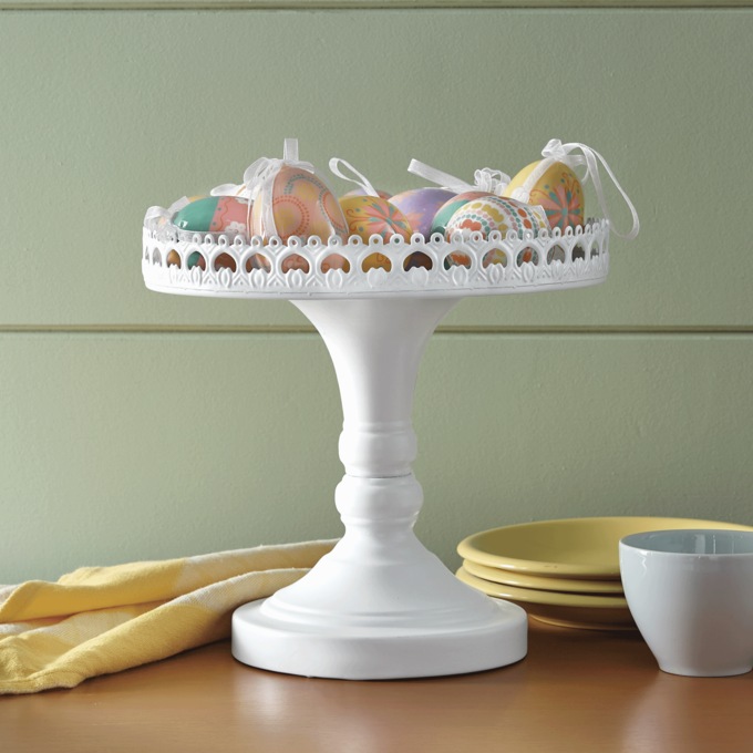 Decorative Pedestal Tray, Multi, large