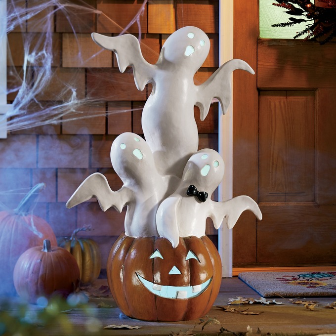 LED Ghosts and Jack-O'-Lantern, , large