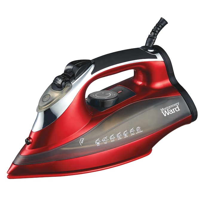 Montgomery Ward Steam Iron, Red, large