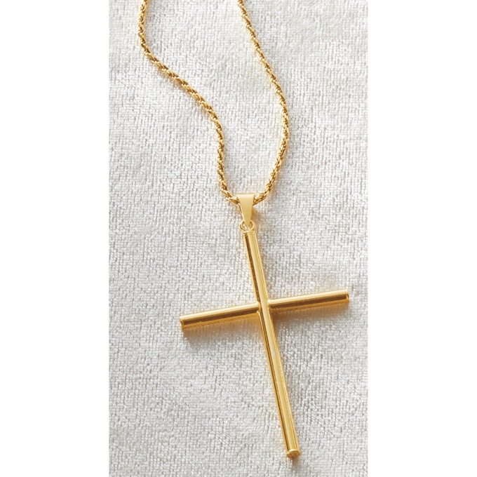 Long Tube Cross Pendant, , large