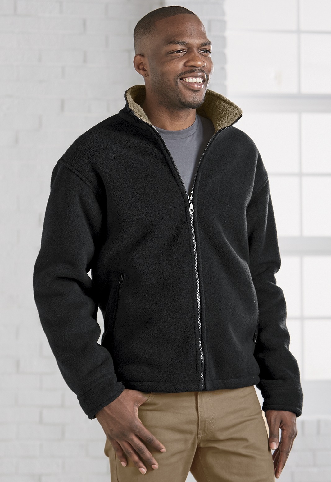 fleece zipper sweater