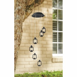 Solar Hurricane Lamp Windchime, , large