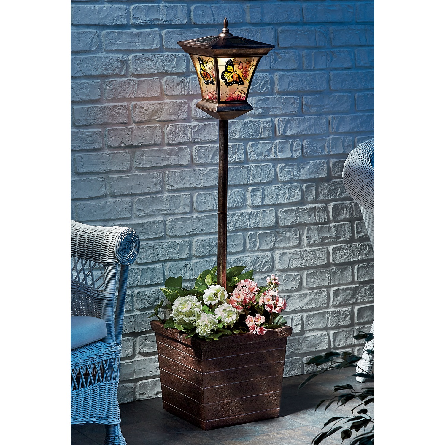 Solar lantern planter online