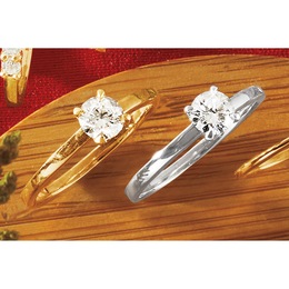 Sterling Lab-Created Diamond Round Solitaire Ring - .50 CTTW, , large