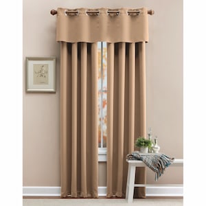 Color Connection Solid Thermal Grommet Valance, , large