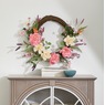 Pink Floral Half Wreath, , large