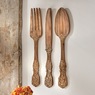 Set of 3 Carved Wood Wall Utensils, , large