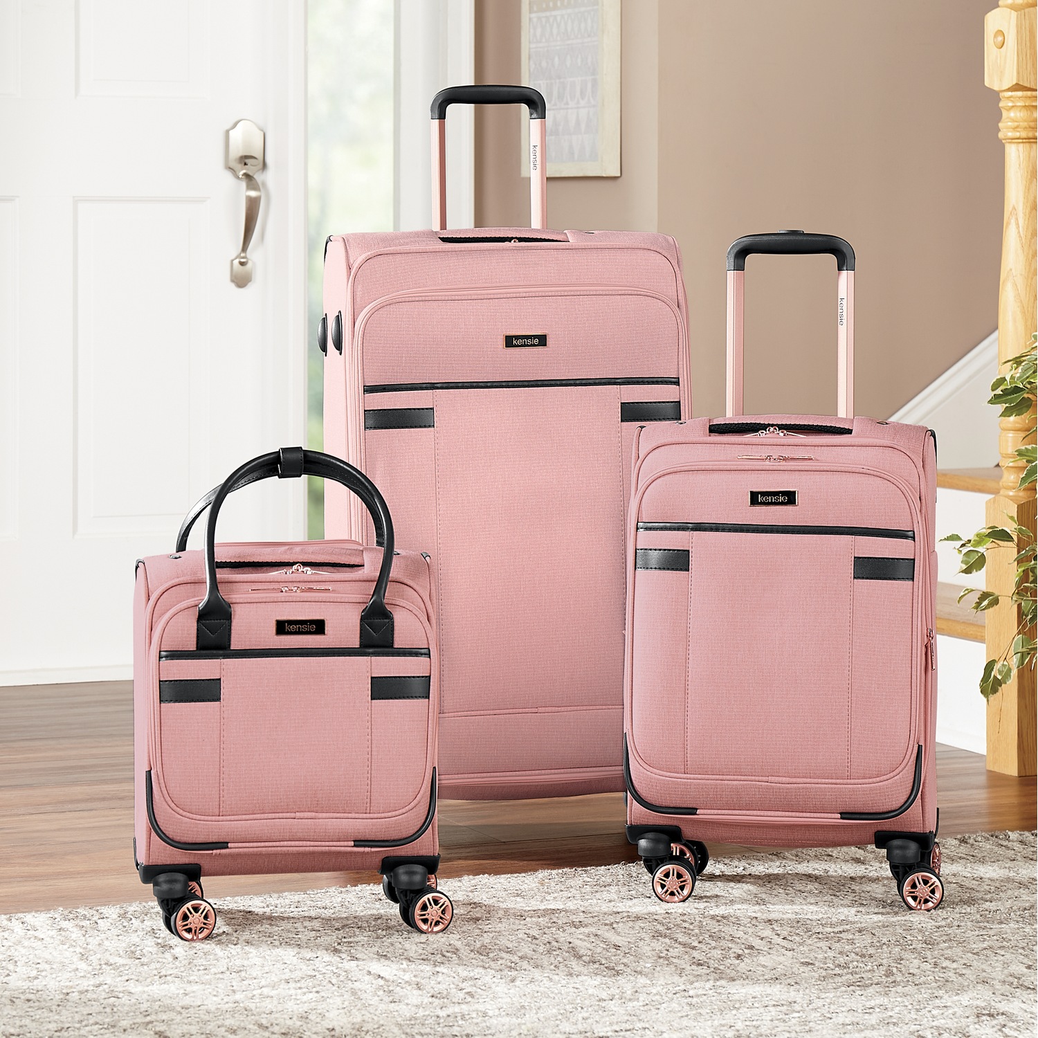 Kensie 3 Piece Expandable Rolling Softside Luggage Set Ginny s