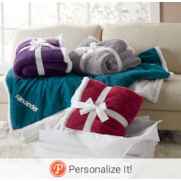 Cozy Textured Fleece Sherpa Reversible Throw, , large