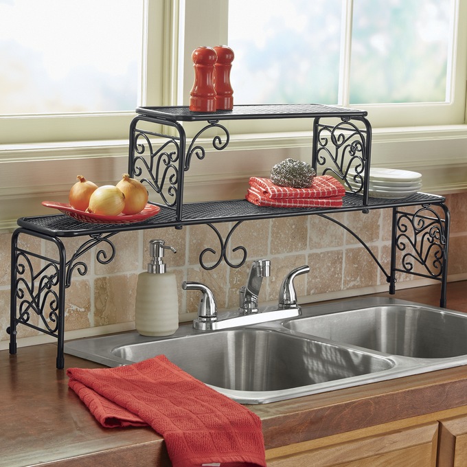 2-Tier Scroll Sink Shelf, , large