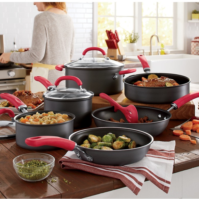 Rachael Ray&reg; 11-Piece Create Delicious Hard-Anodized Cookware Set, , large