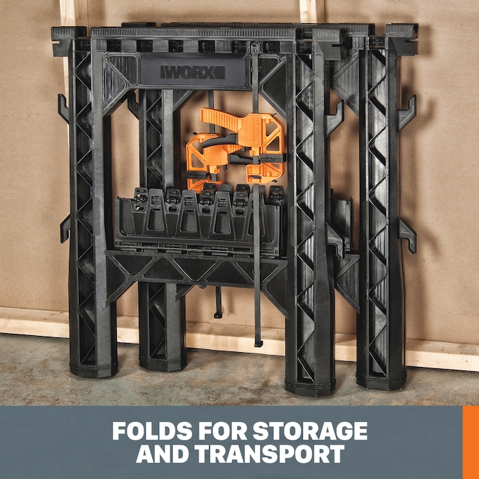 Worx Clamping Sawhorses (Set of 2) with Bar Clamps, , large