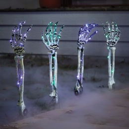 Set of 4 Solar Skeleton Arm Stakes, , large