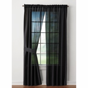 Kismet Luxury Woven Jacquard Panel Pair, Black, large