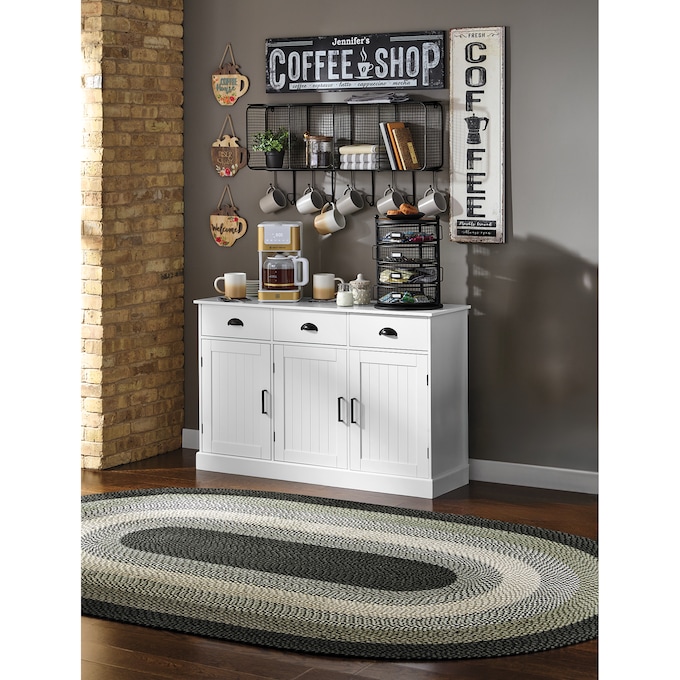 Miller Shaker-Style Sideboard Buffet Cabinet, White, large