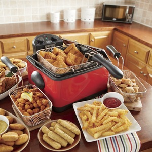 Ginny&#39;s Brand Deep Fryer with Timer, Delicious Red, large