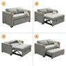 Convertible Loveseat with USB and Cupholders, Gray, large
