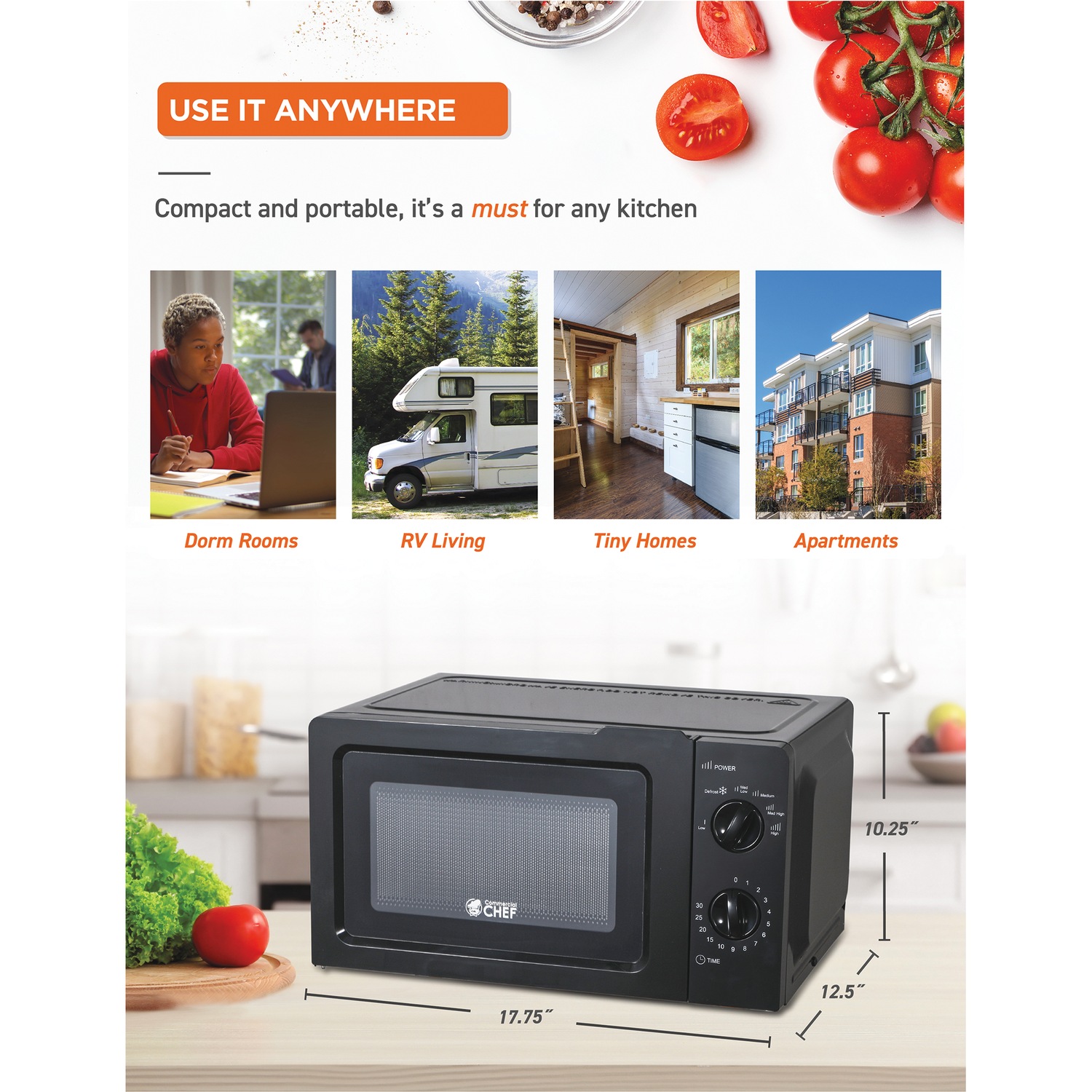 Commercial Chef 0.6 cu. ft. Microwave | Ginny's
