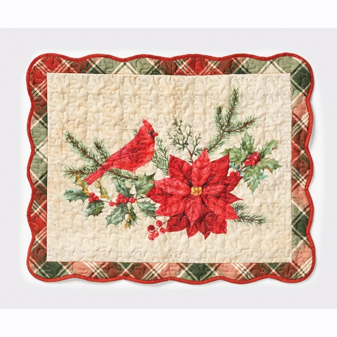 Peace and Poinsettias Sham, , large