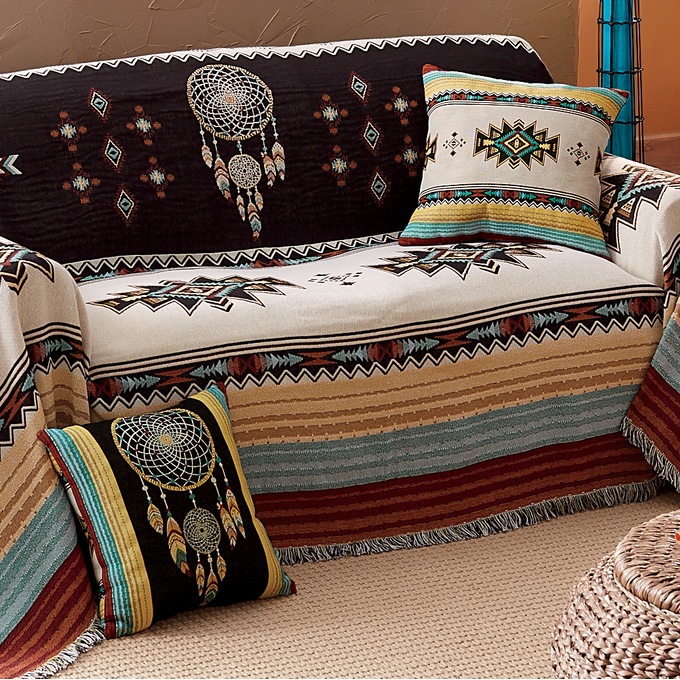 El Paso Tapestry Furniture Throw and Set of 2 Pillows, , large