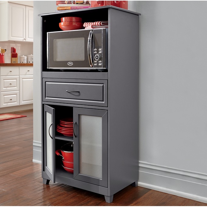 Microwave Storage With Glass Door Cabinet Ginny S