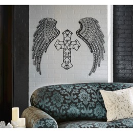 2-Piece Jeweled Angel Wings Wall D&eacute;cor Set, , large
