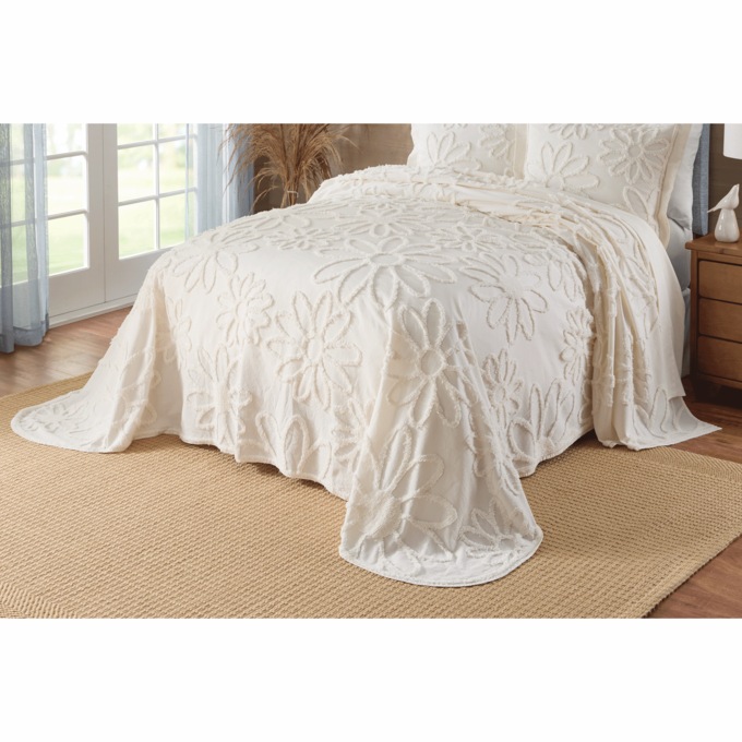Daisy Chenille Bedspread, , large