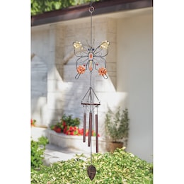 Colorful Butterfly Wind Chime, , large