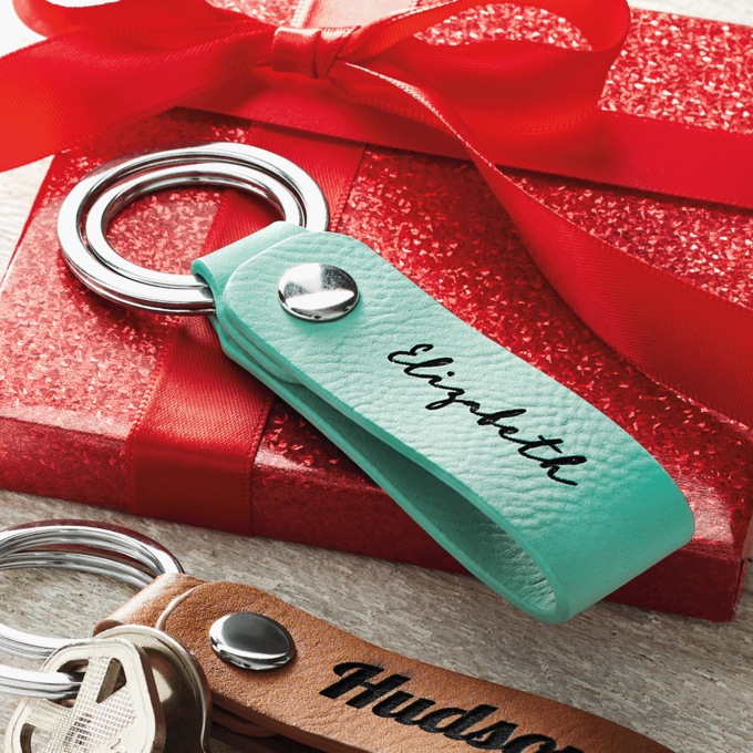 Personalized Leatherette Keychain, , large