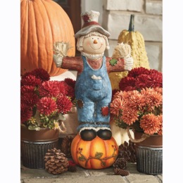 Scarecrow on Pumpkin Statue, , large