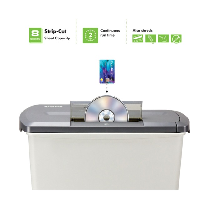 Aurora 8-Sheet Shredder, , large