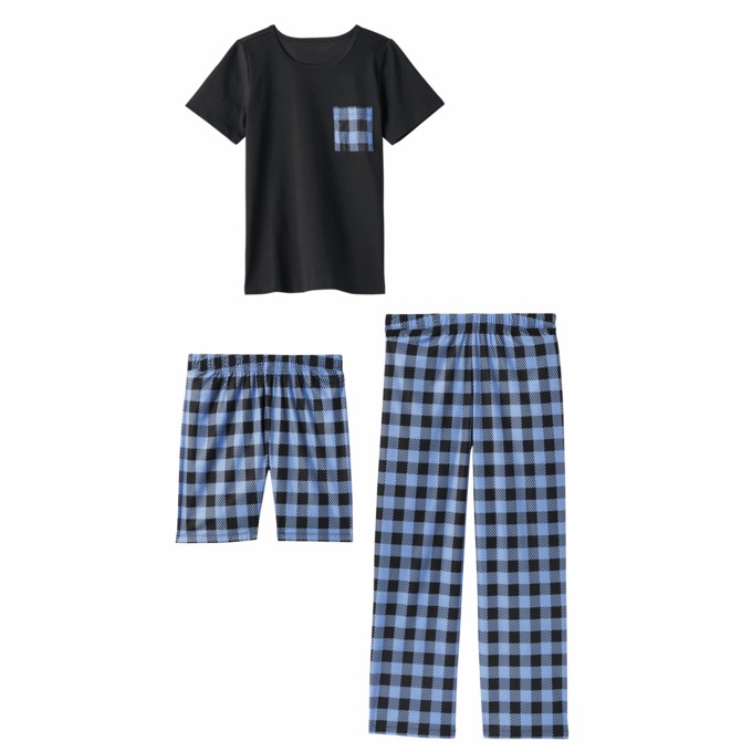 3-Piece Plaid PJ Set, , large