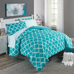 Color Connection Geo Print Reversible Microfiber Comforter Set, , large