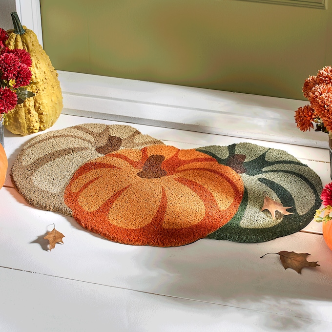 Pumpkin Trio Coir Mat, , large