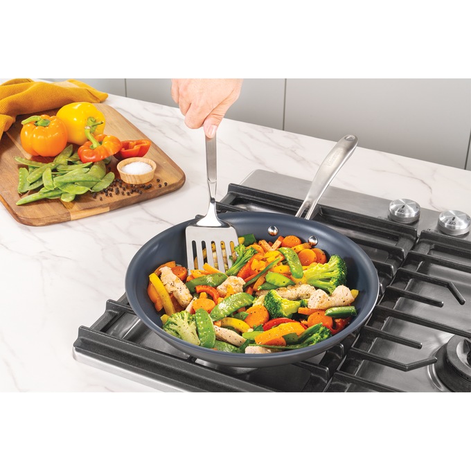 Guy Fieri Flavortown Set of 3 Laser Titanium Fry Pans, Black, large