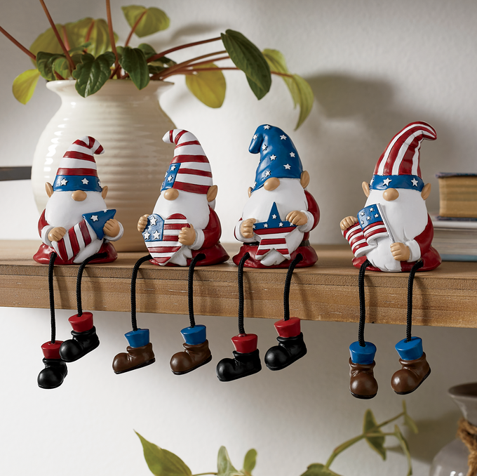 Set of 4 Gnome Shelf Sitters, , large