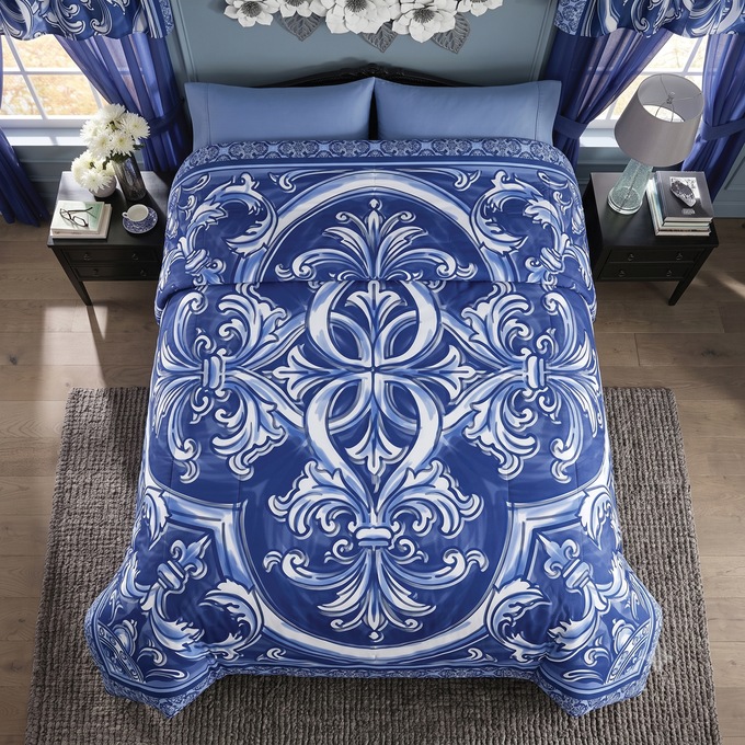 Baroque 30-Piece Medallion Comforter Set with Window Treatments, , large