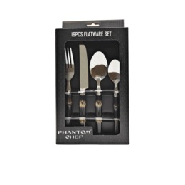 Phantom Chef 16-Piece Bamboo-Look Flatware Set, , large